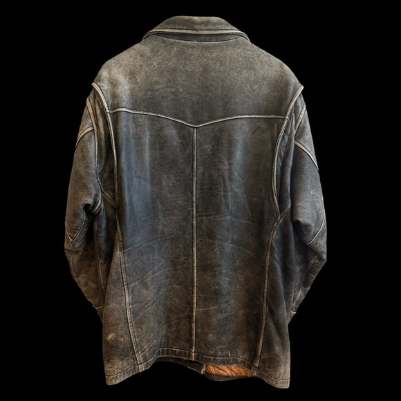 Vintage Wilson Studio Andrew Marc 100% Leather Lined Coat Men's‎ Size Large - Picture 3 of 11